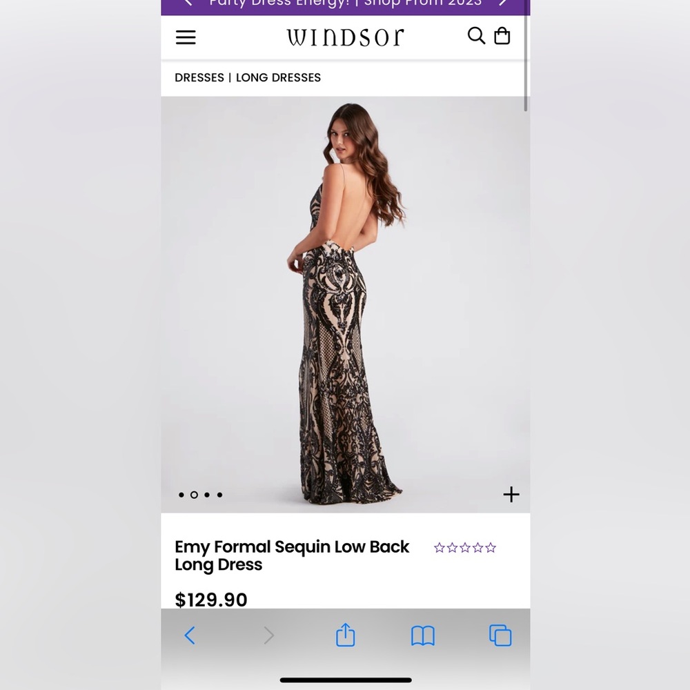 GORGEOUS Black and Tan backless prom dress